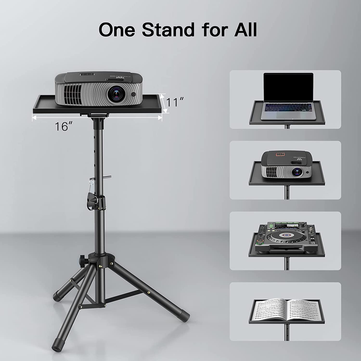 FoldableTripod Adjustable Height laptop, projector stand for Office, Home, Stage, Studio JYPT-060