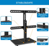 Universal Swivel TV Stand-Table Top TV Stand Base for 37-75 inch LCD OLED Flat Screen 4K TVs Height Adjustable TV Stand Mount with Heavy Duty Tempered Glass Base VESA 800x400mmJYPTV-199