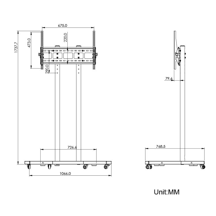 JYLCD-261（TV Cart Floor Stand）